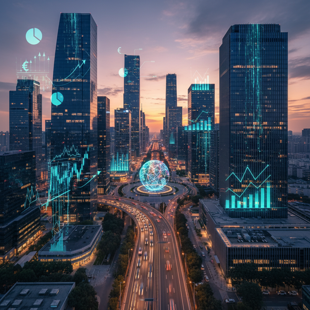 firefly gemini flash financial diagrams and banking district. without text 516595.webp